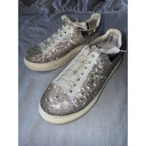 Steve Madden‎ Glimmer-R Rhinestone Sneakers Platform Shoes Size 9M Sparkly